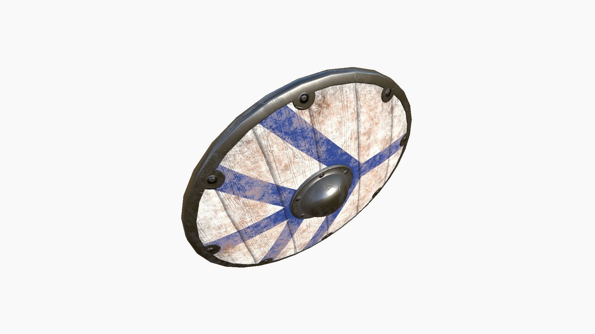 Viking Shield A11 Old Flag - Character Weapon Design Low-poly 3D model_3