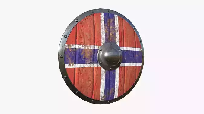 Viking Shield A08 Norway - Character Weapon Design Low-poly 3D model