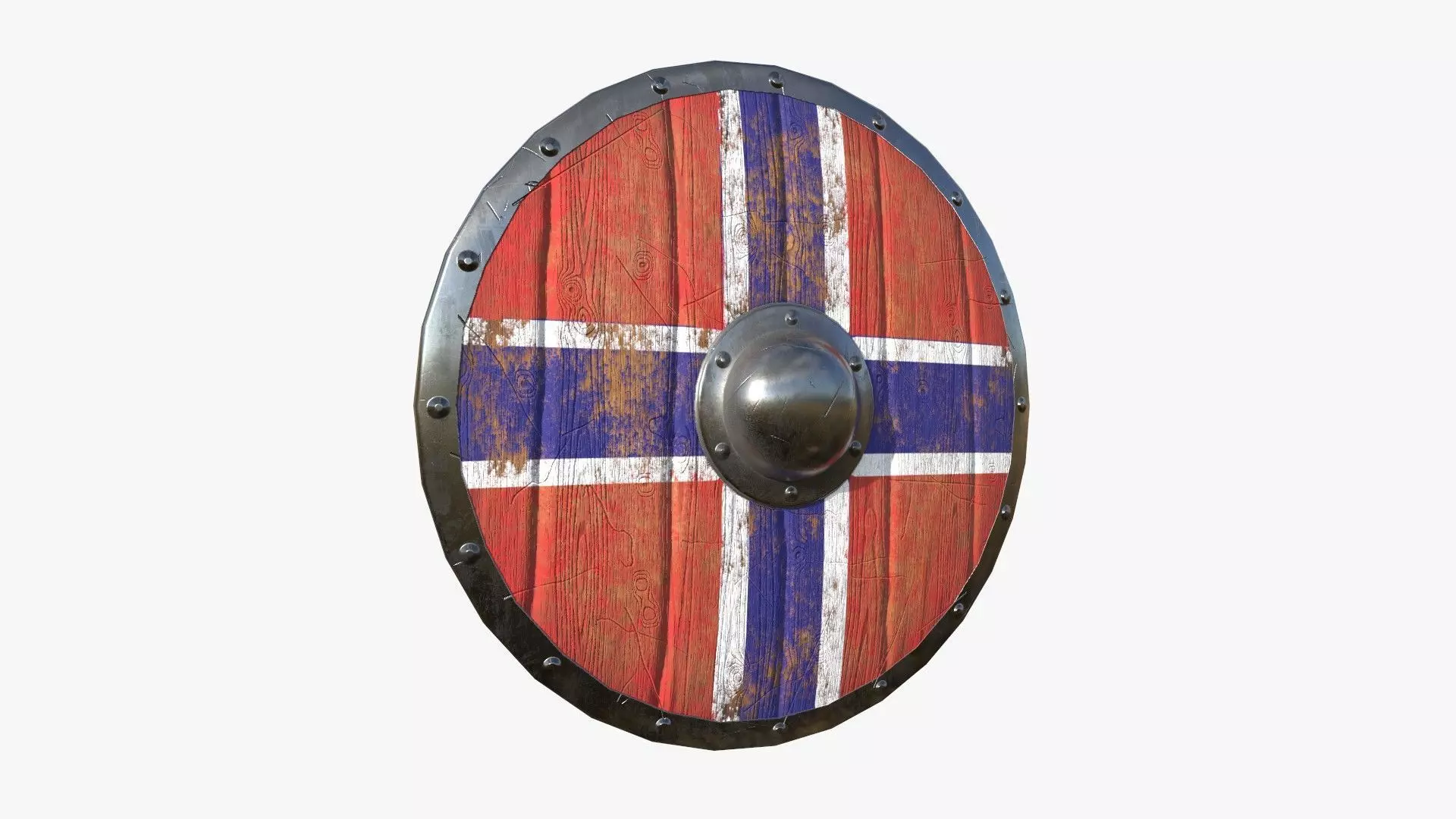 Viking Shield A08 Norway - Character Weapon Design Low-poly 3D model_0