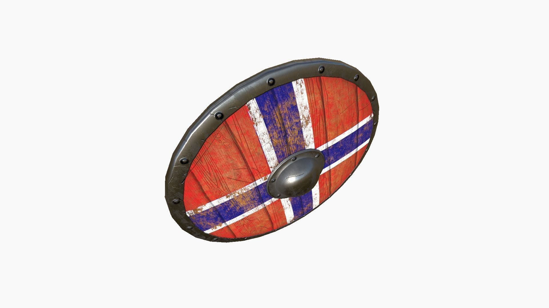 Viking Shield A08 Norway - Character Weapon Design Low-poly 3D model_3