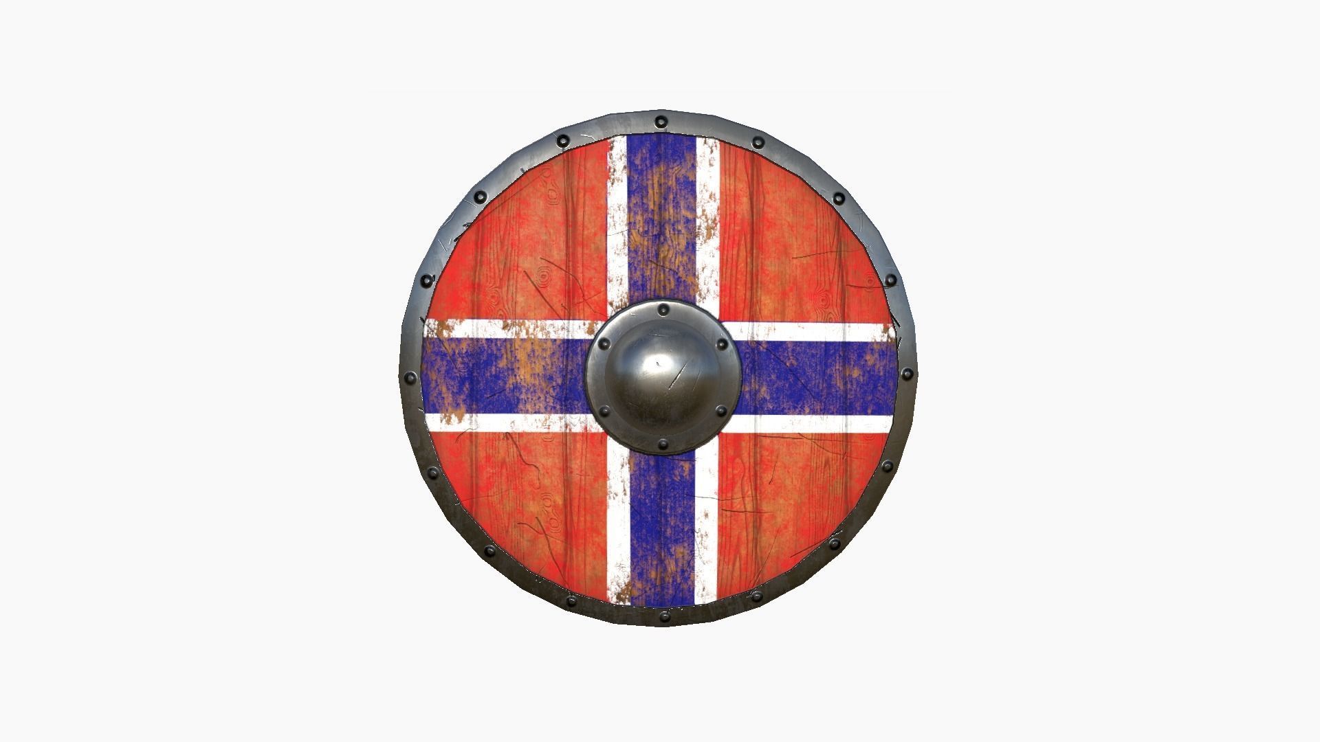 Viking Shield A08 Norway - Character Weapon Design Low-poly 3D model_1