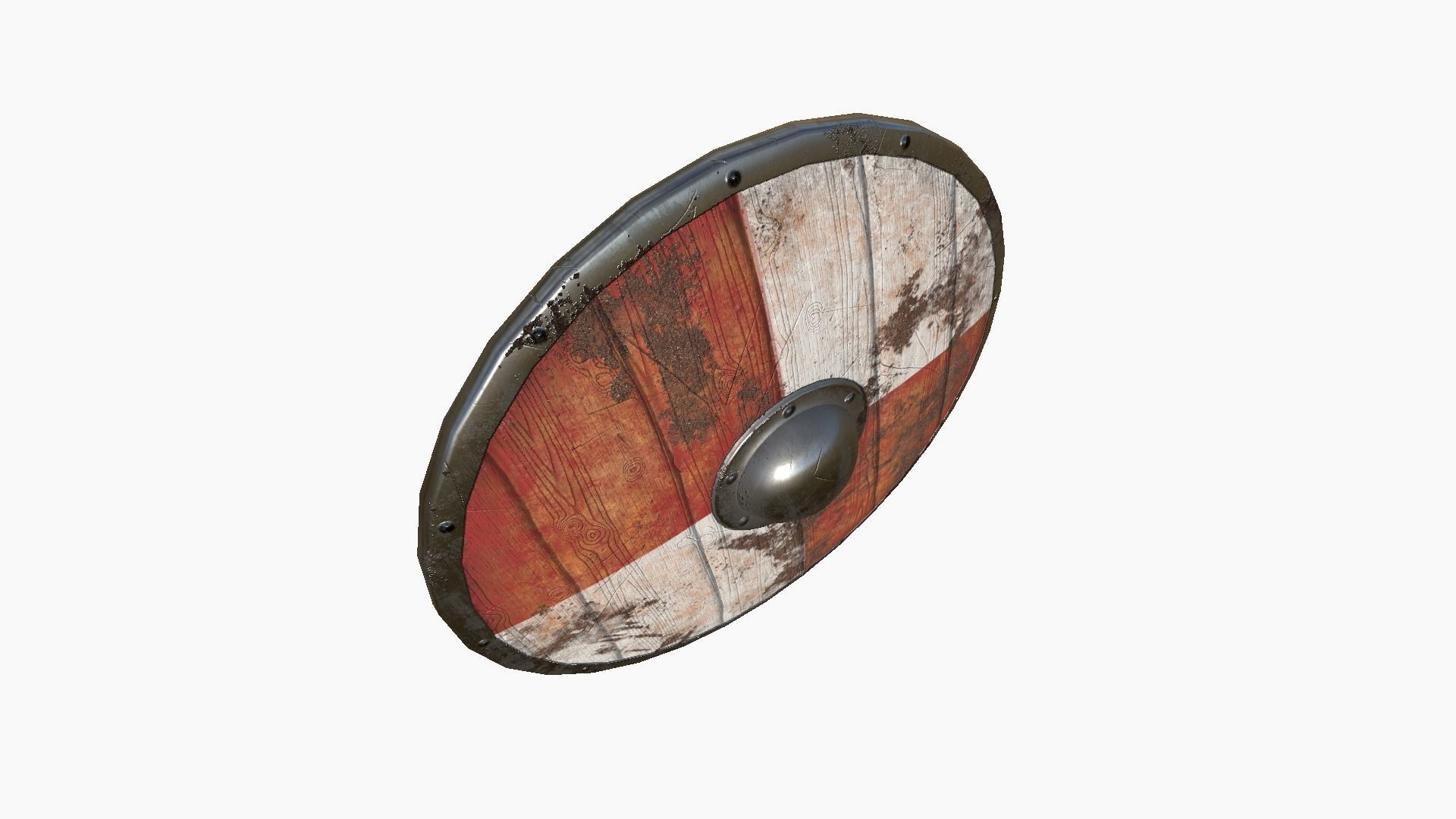 Viking Shield A04 Rust - Character Weapon Design Low-poly 3D model_3