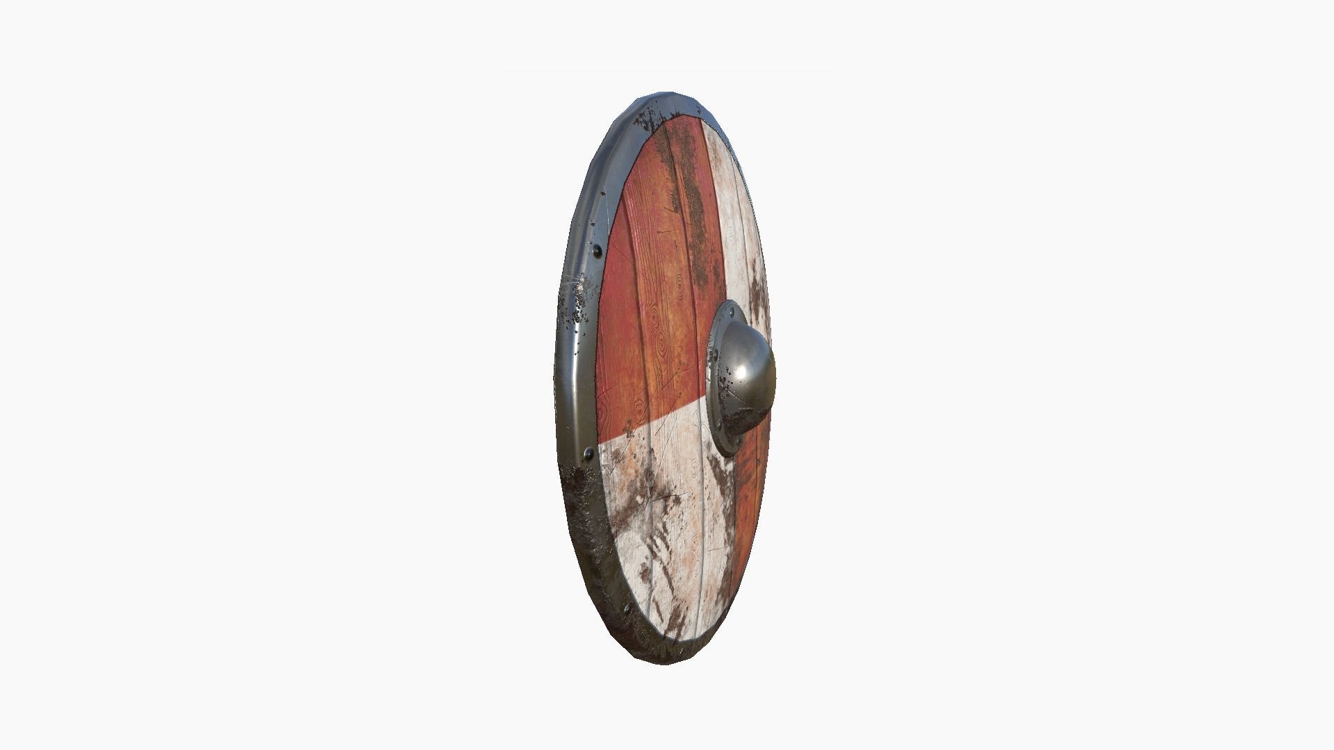 Viking Shield A04 Rust - Character Weapon Design Low-poly 3D model_4