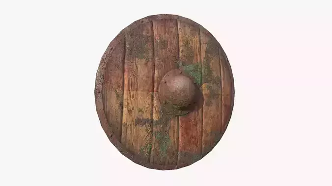 Viking Shield A03 Abandoned - Character Weapon Design Low-poly 3D model
