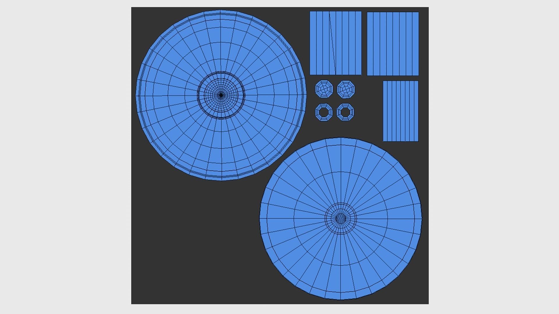 Viking Shield A02 White Blue - Character Weapon Design Low-poly 3D model_15