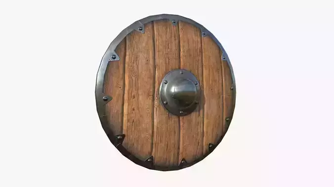 Viking Shield A01 Wooden - Character Weapon Design Low-poly 3D model
