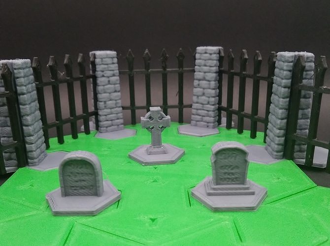 Hex Terrain Graveyard Free 3D print model