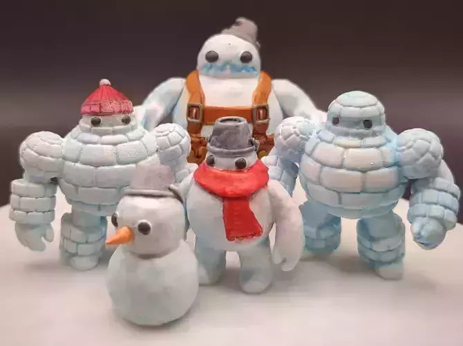 Snow Golem Miniatures Bundle 3D print model