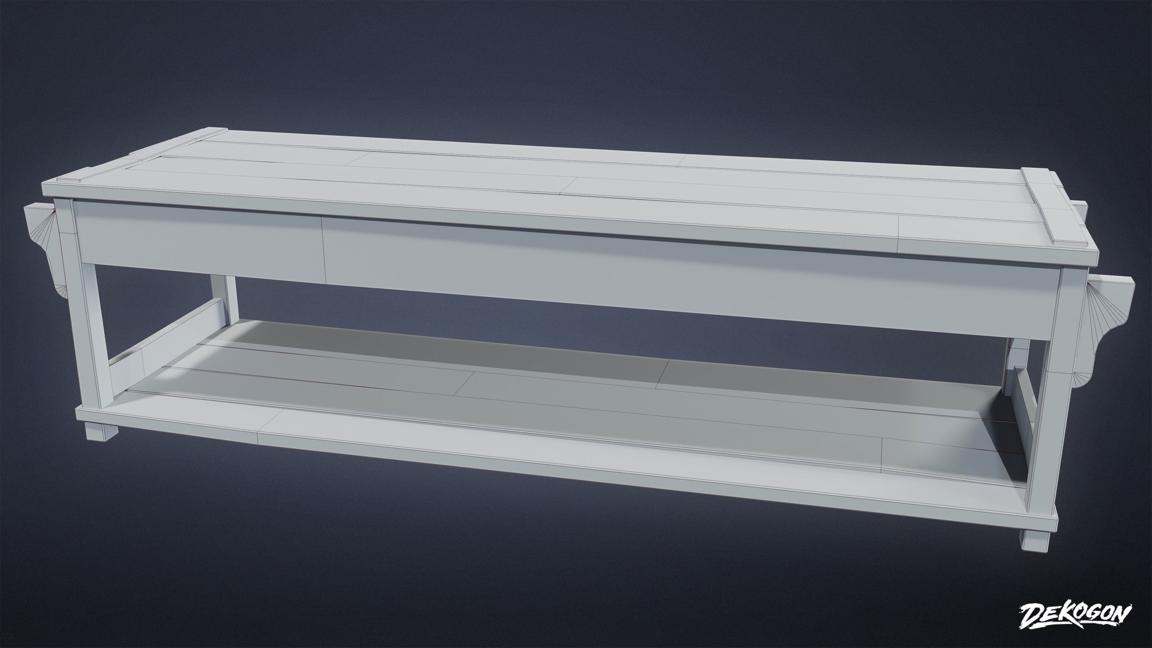 ALCHEMIST WORKSHOP - Table 01 - LOW POLY Low-poly 3D model_1