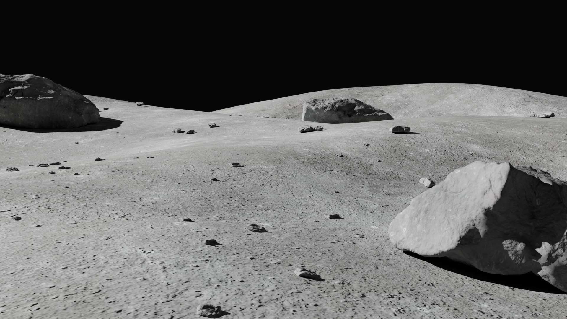 Moon Terrain 3D model_3