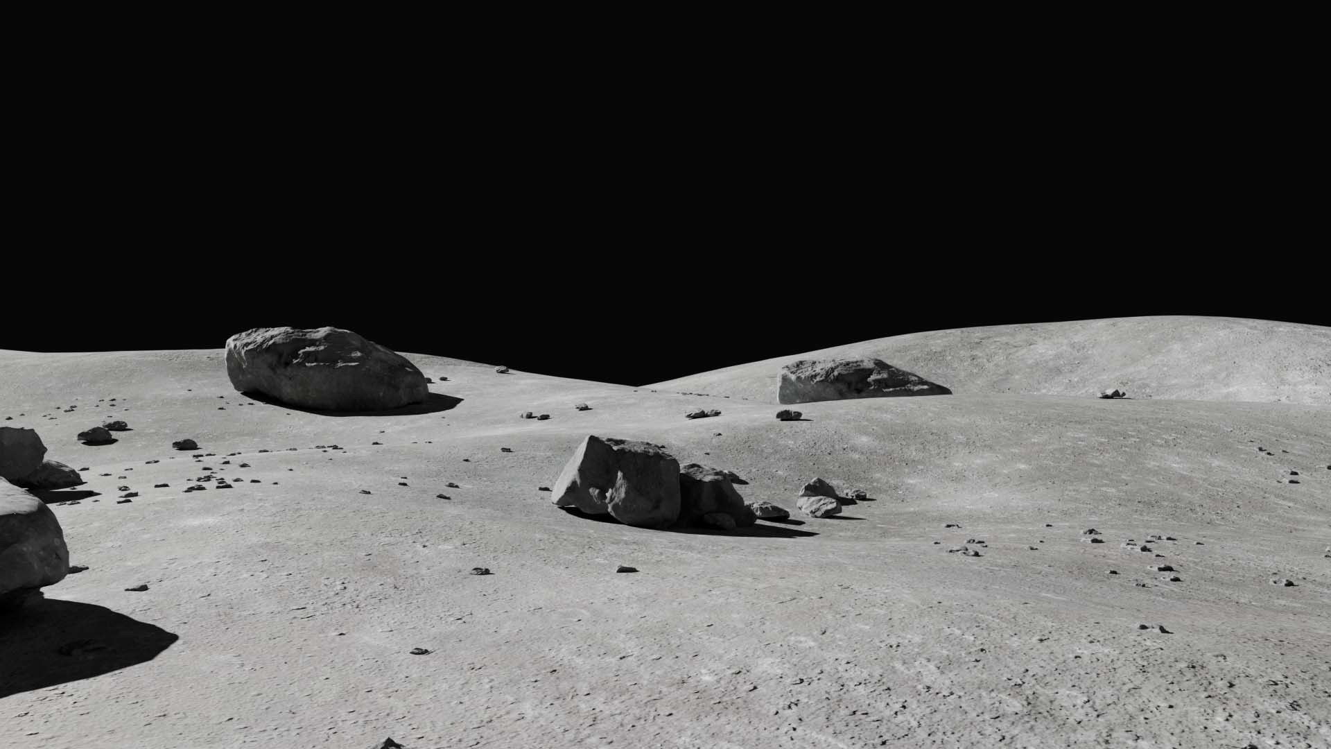 Moon Terrain 3D model_2