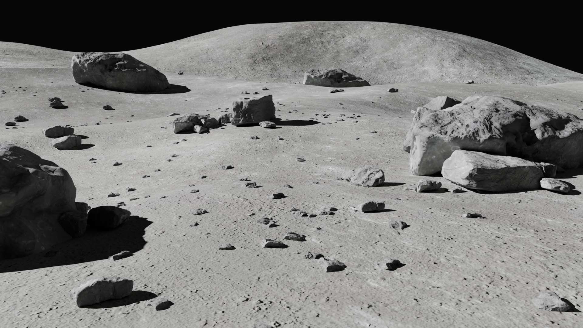 Moon Terrain 3D model_7