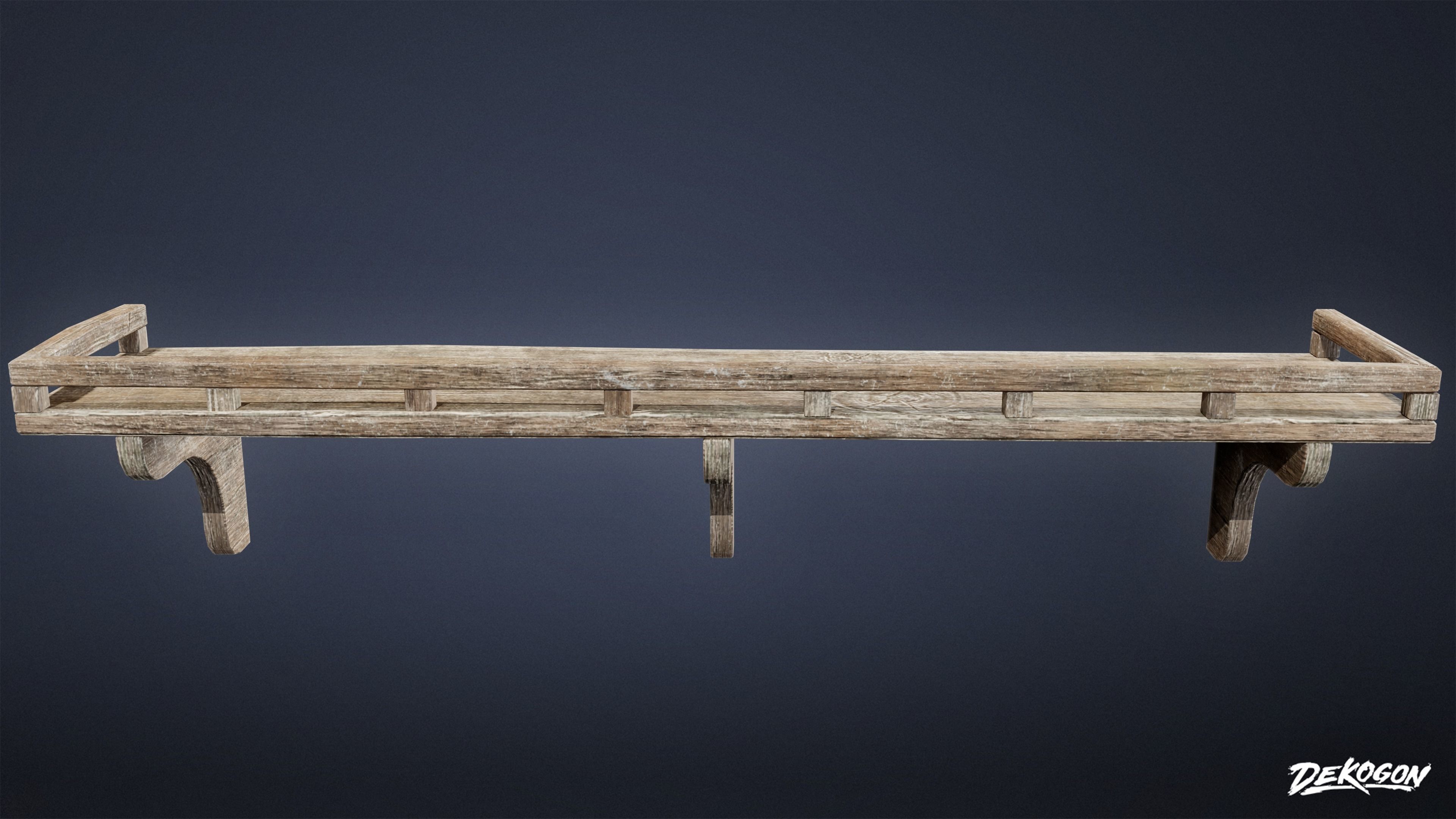 ALCHEMIST WORKSHOP - Wall Shelf 01 - LOW POLY Low-poly 3D model_2