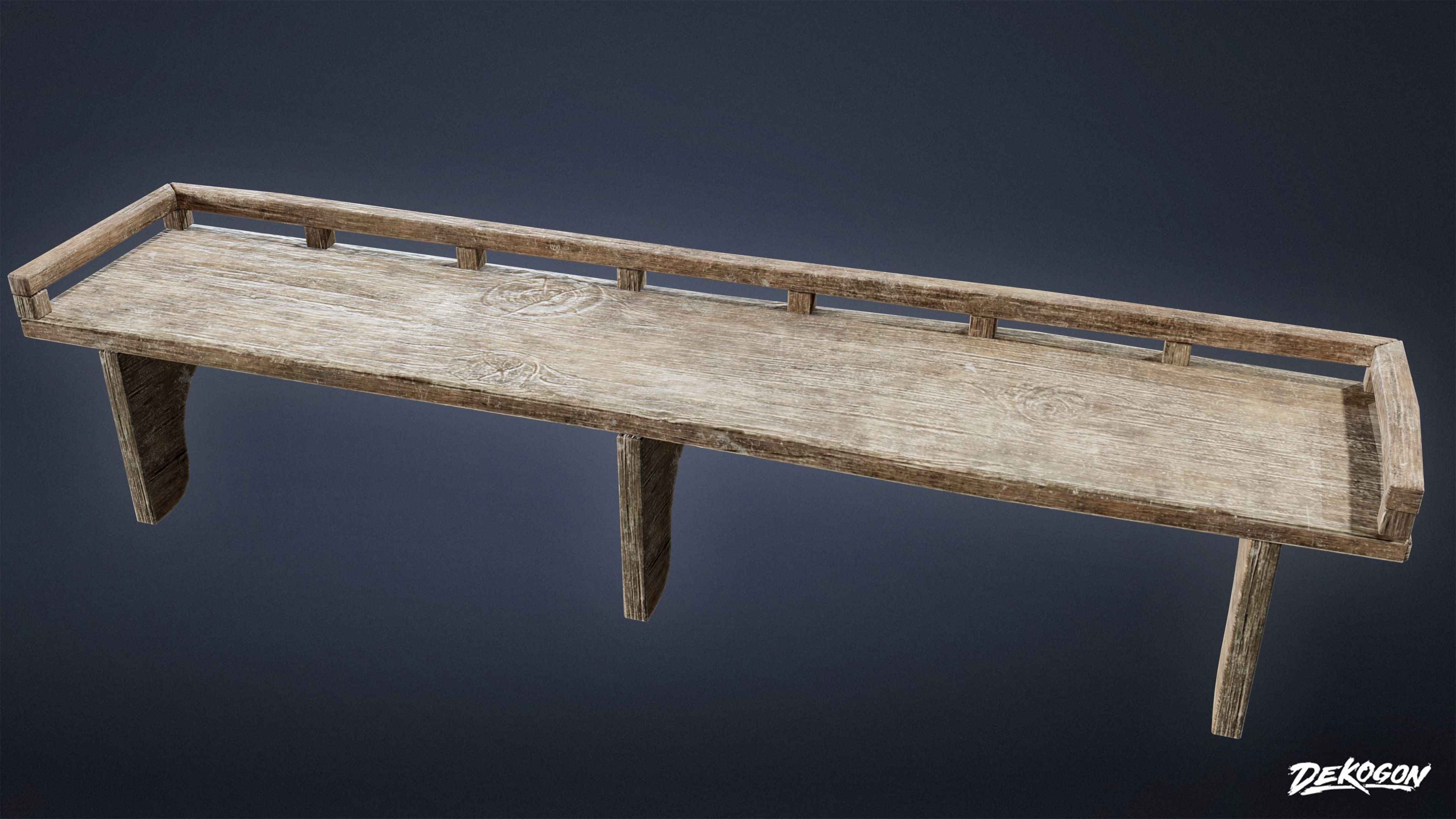 ALCHEMIST WORKSHOP - Wall Shelf 01 - LOW POLY Low-poly 3D model_4