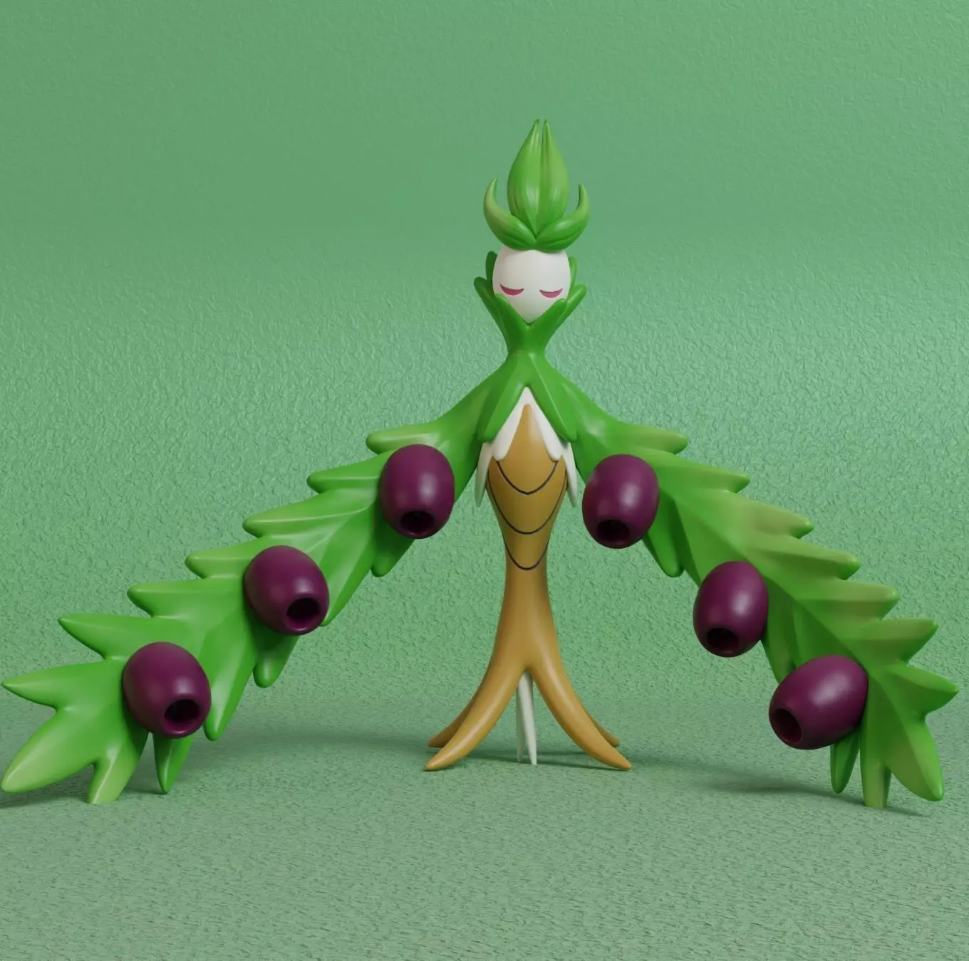 Pokemon - Arboliva with 2 poses 3D print model