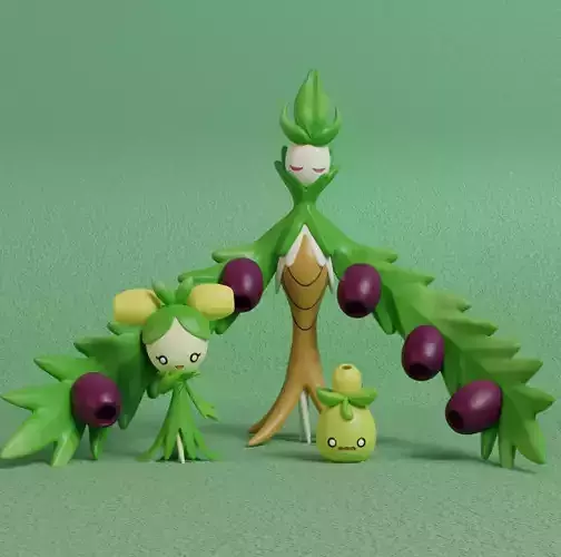 Pokemon - Smoliv Dolliv and Arboliva  3D print model