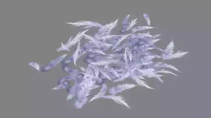 Cartoon bird feathers Low-poly 3D model