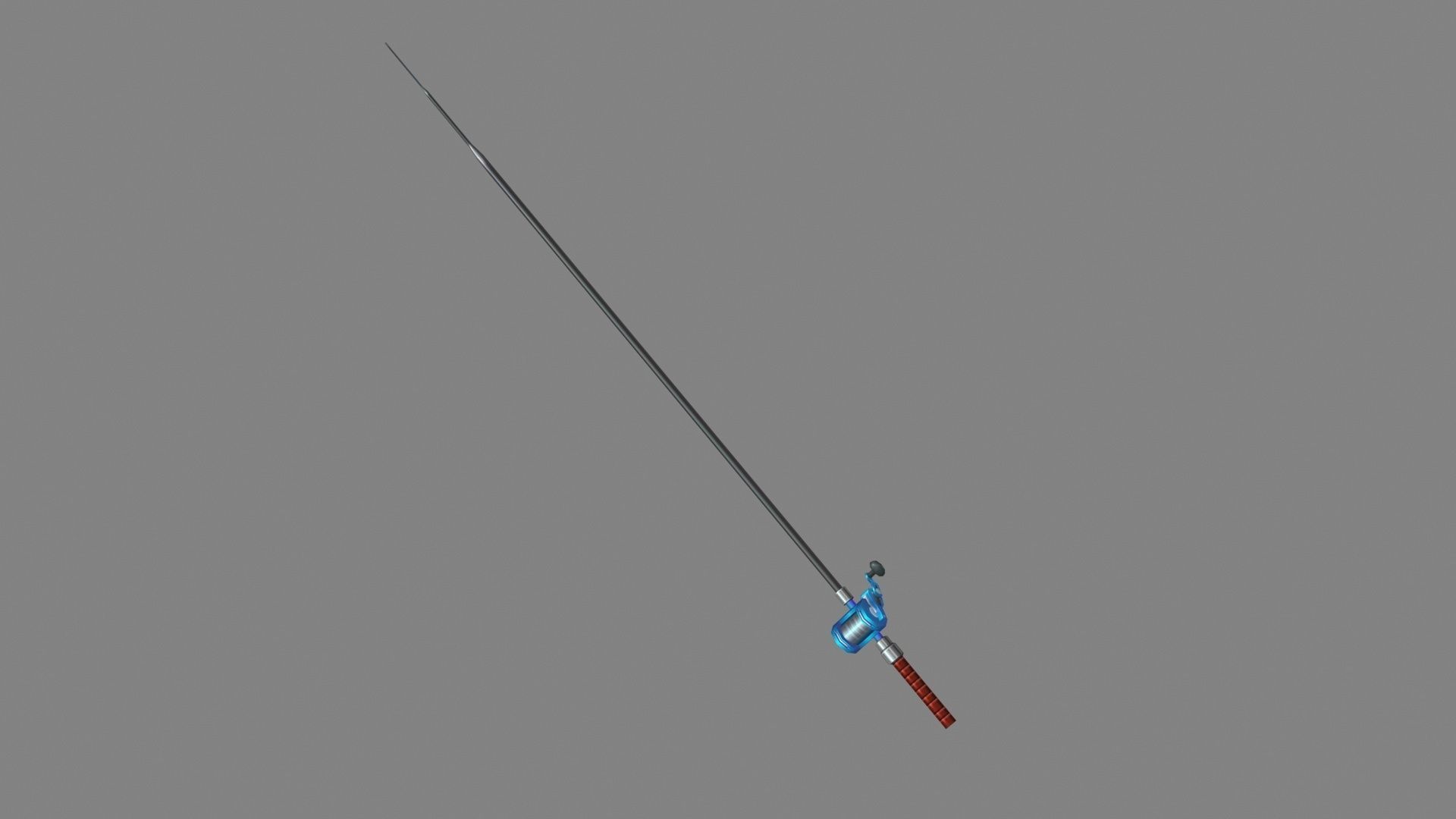 Cartoon fishing rod Low-poly 3D model_1