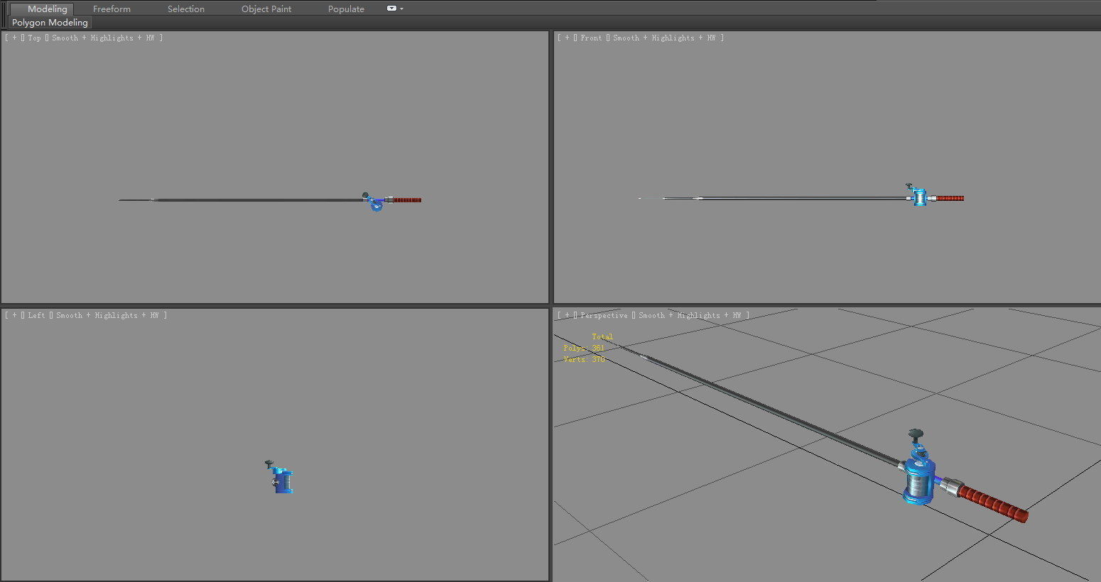 Cartoon fishing rod Low-poly 3D model_3