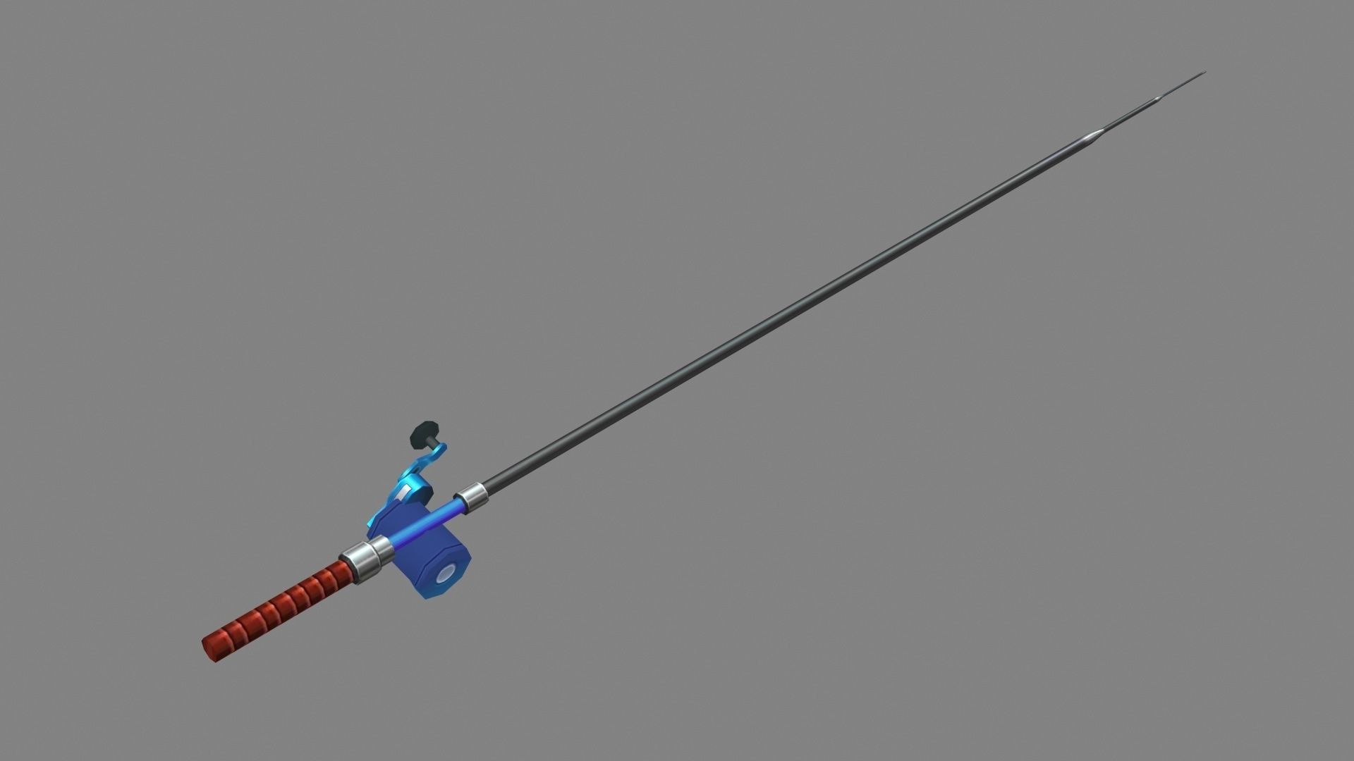 Cartoon fishing rod Low-poly 3D model_2