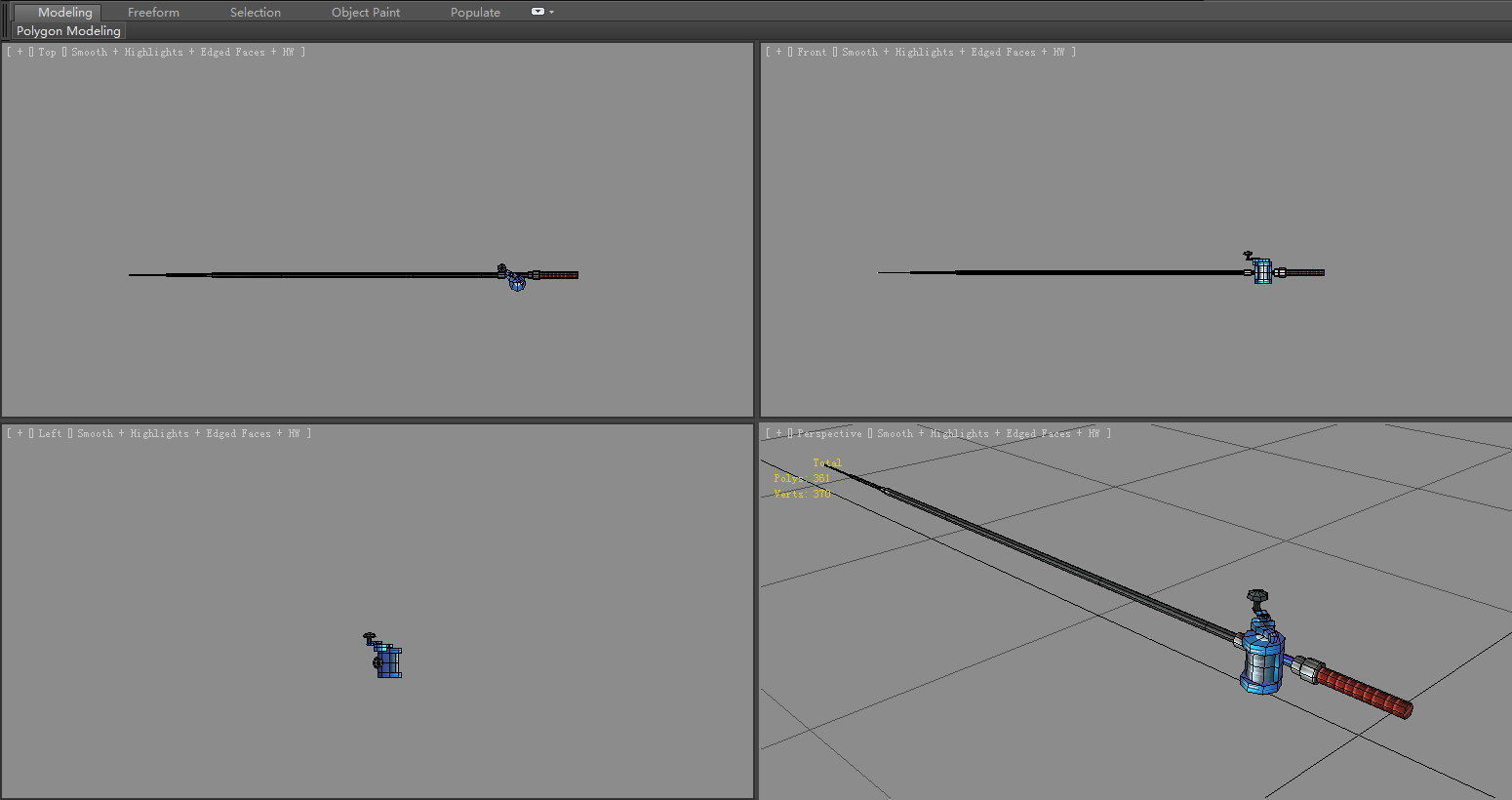 Cartoon fishing rod Low-poly 3D model_4