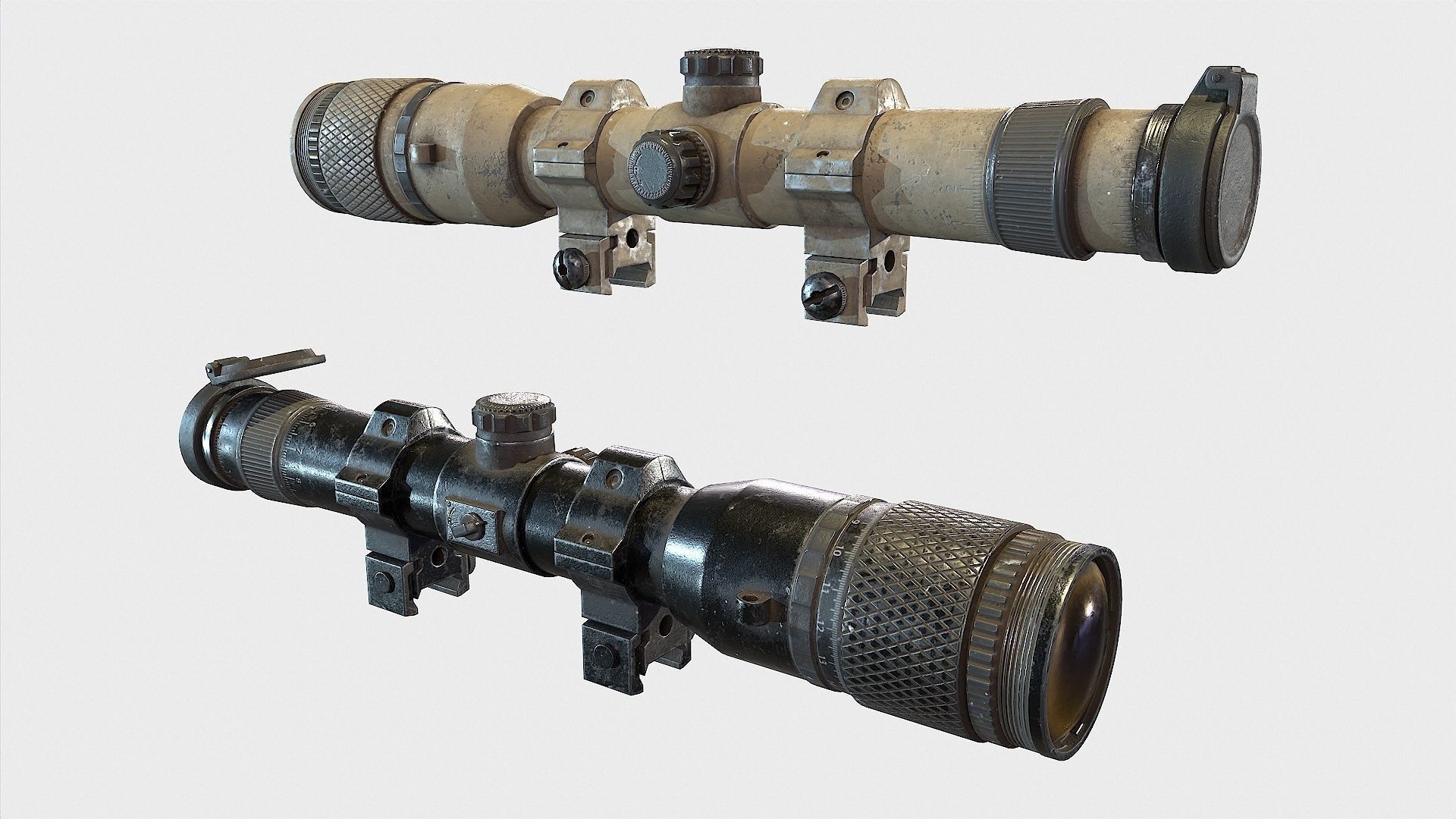 Optical Scope 9 Low-poly 3D model_4