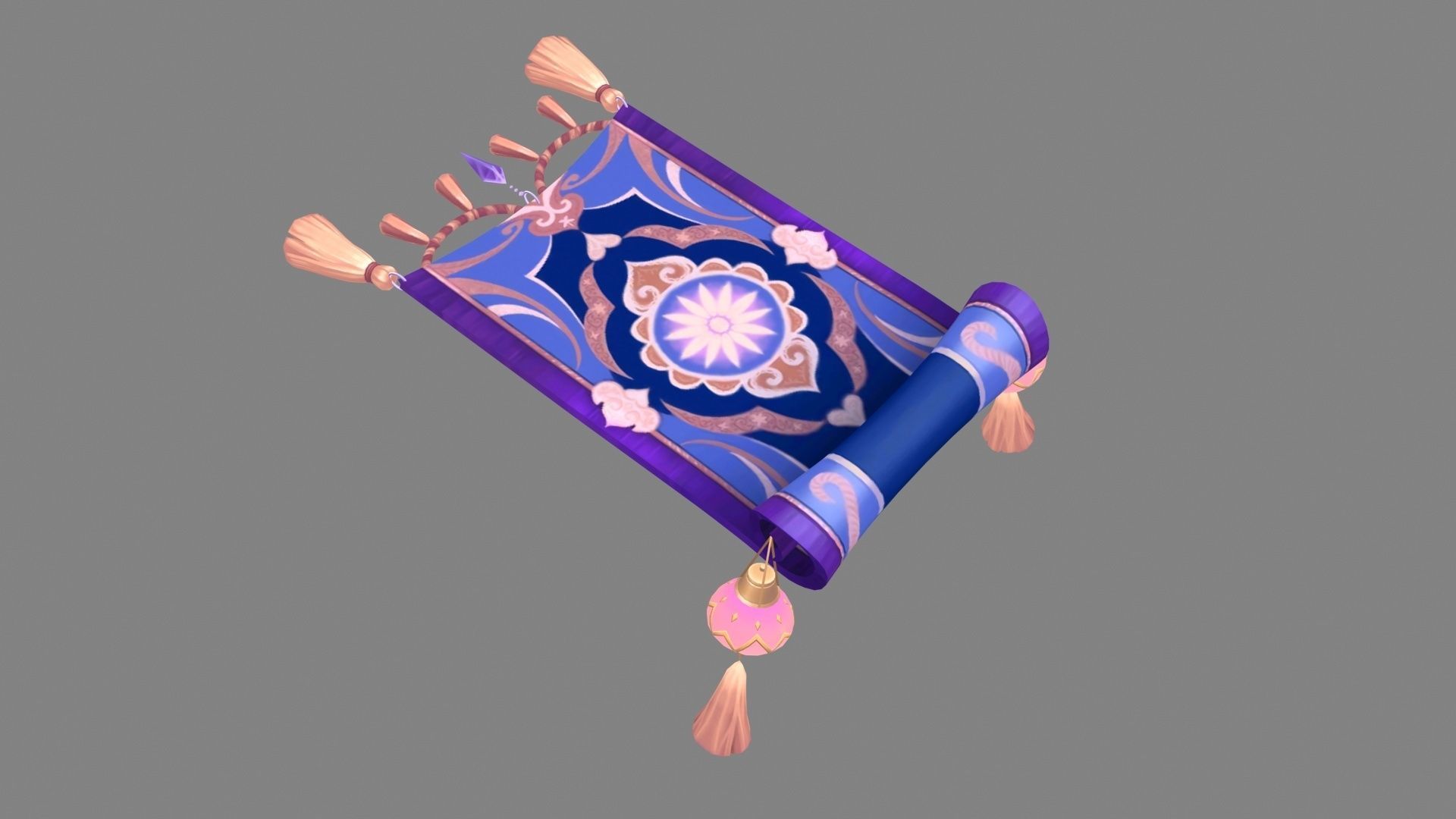 A magical flying carpet - Fairy tales Low-poly 3D model_2