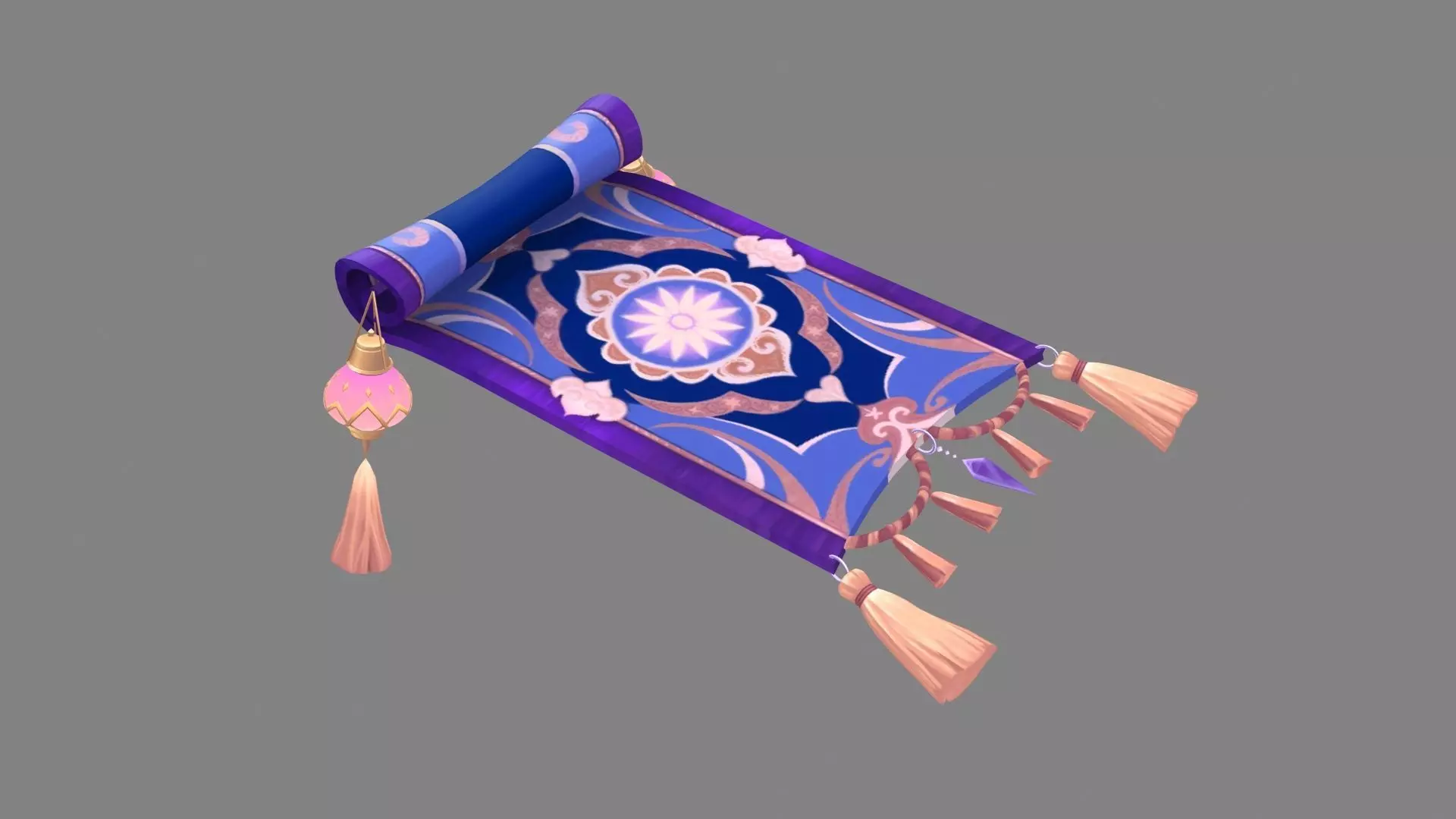 A magical flying carpet - Fairy tales Low-poly 3D model_0