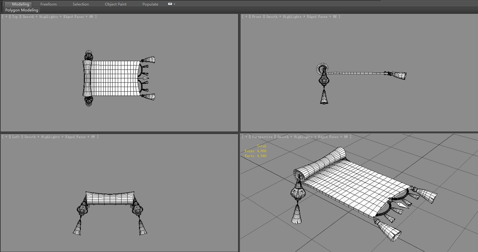 A magical flying carpet - Fairy tales Low-poly 3D model_5