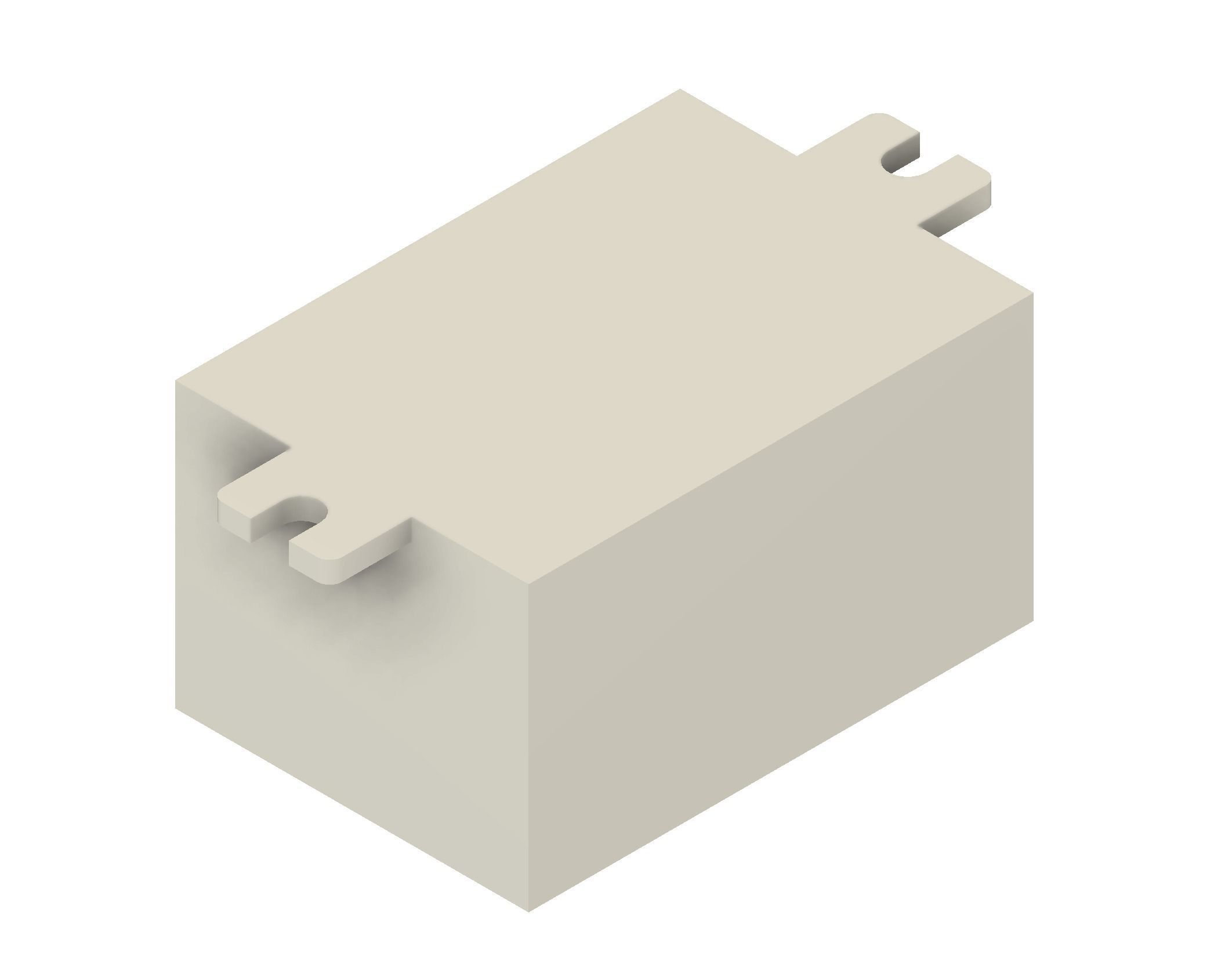 AC to DC converter housing box 40mm x 28mm x 23mm with tabs Free 3D model_1