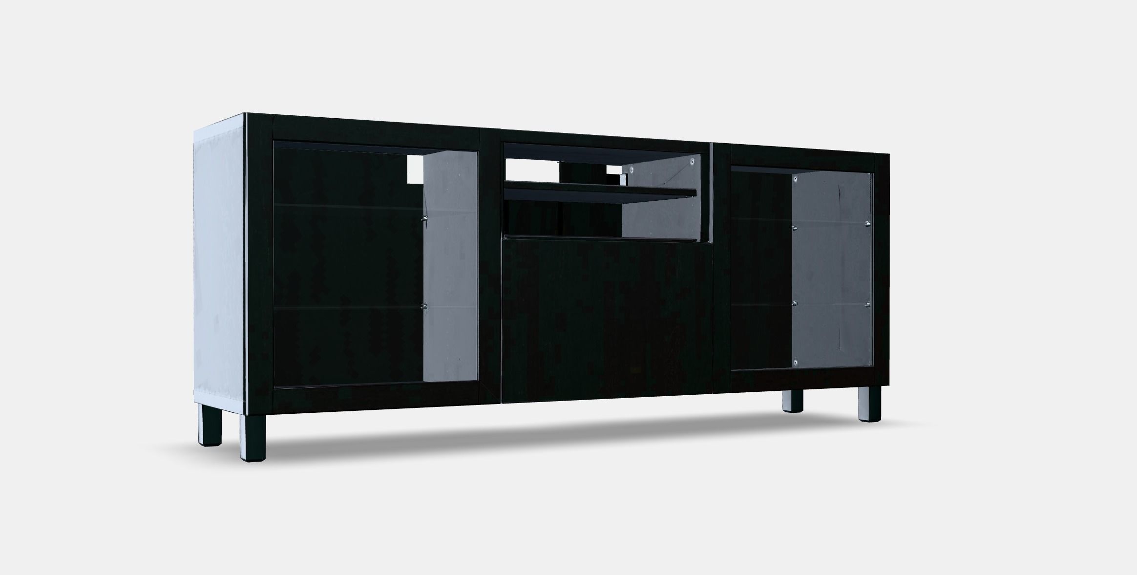 BESTA TV bench with drawers 1 Low-poly 3D model_9