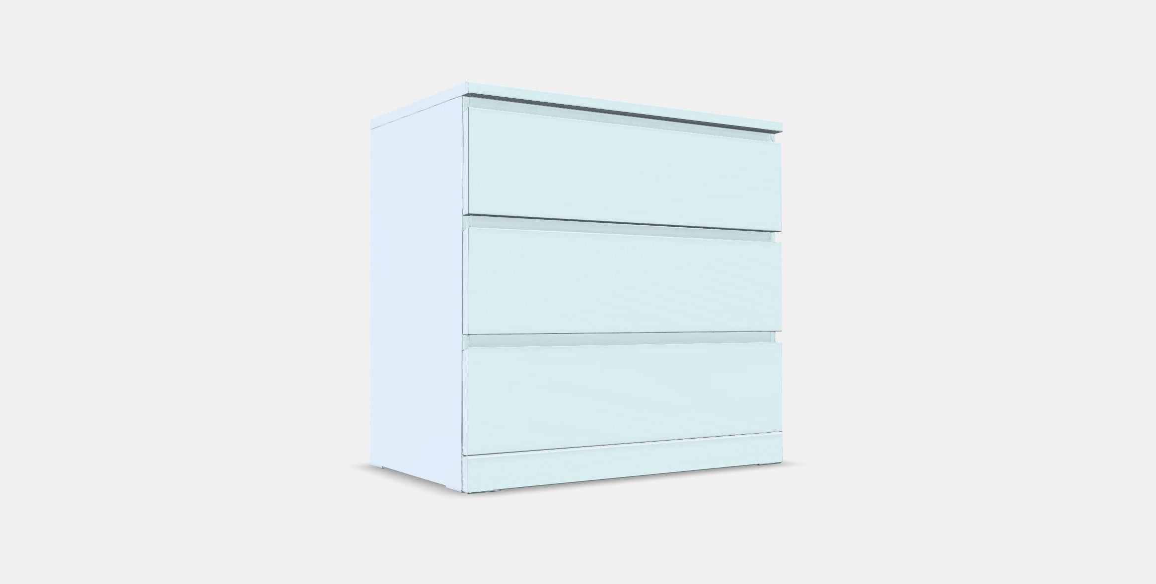 MALM Chest of 3 drawers Low-poly 3D model_4