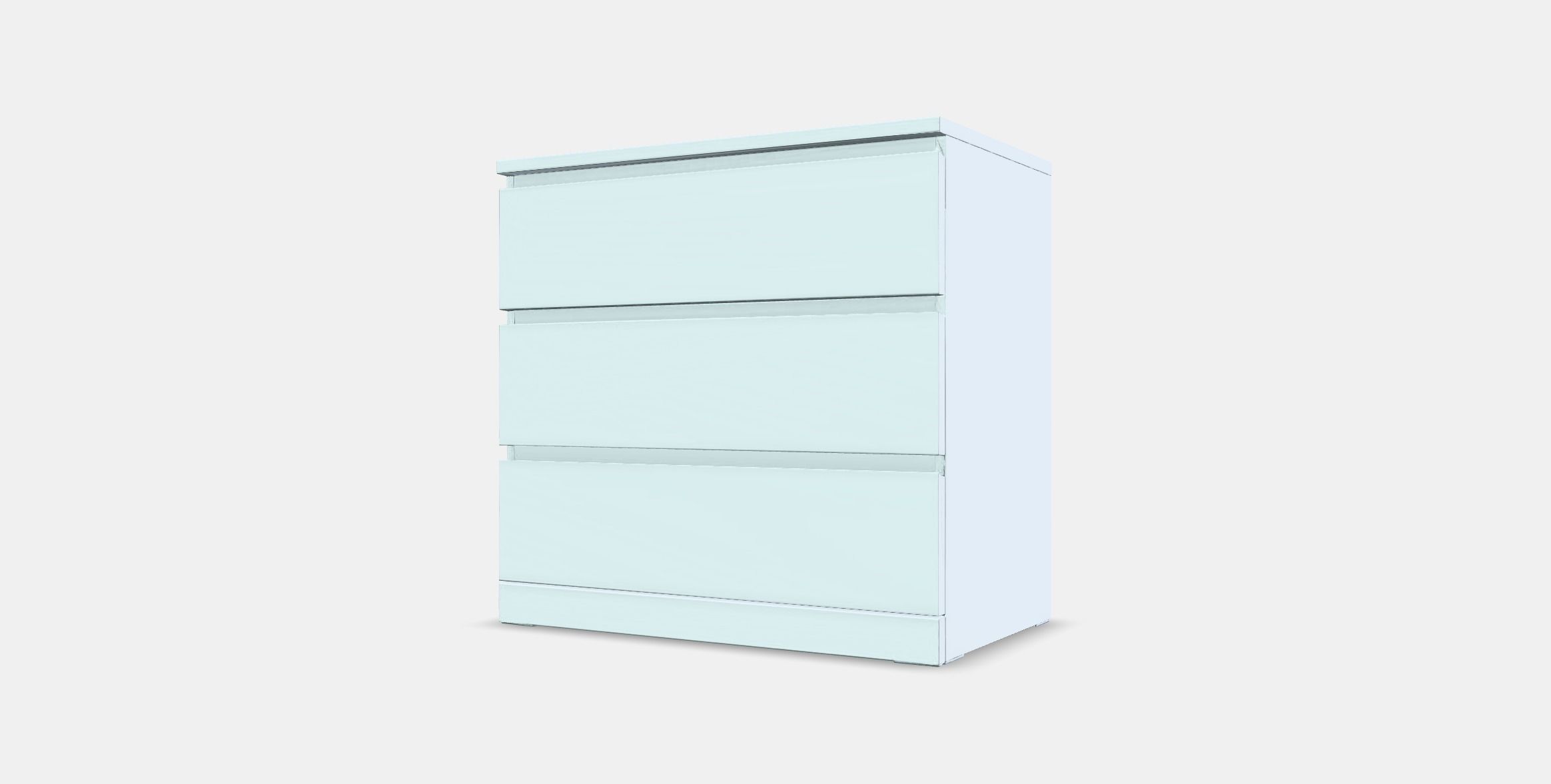 MALM Chest of 3 drawers Low-poly 3D model_11