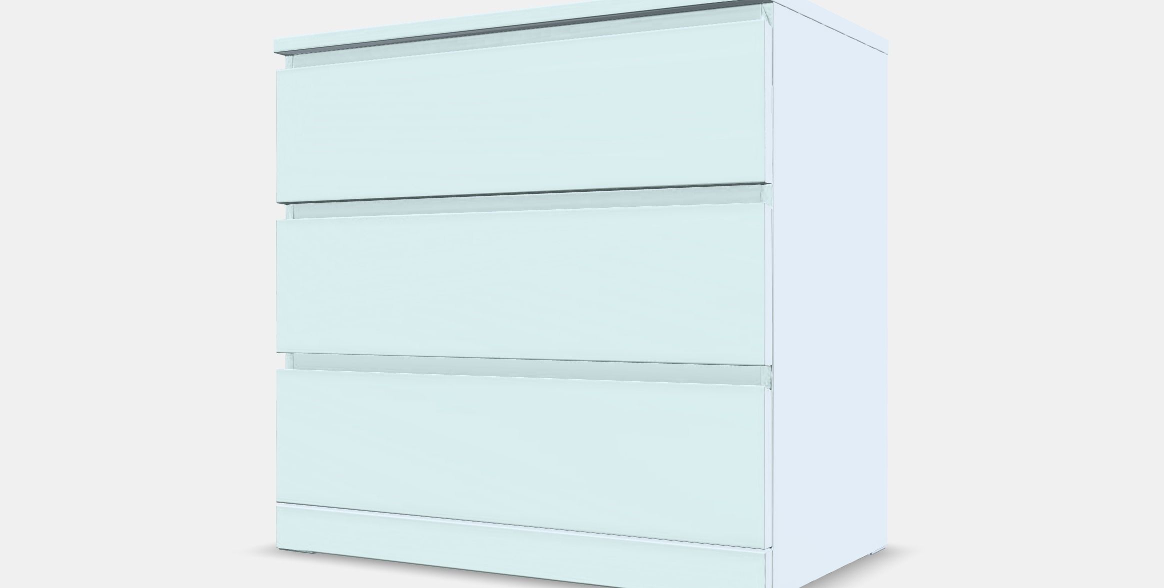 MALM Chest of 3 drawers Low-poly 3D model_13