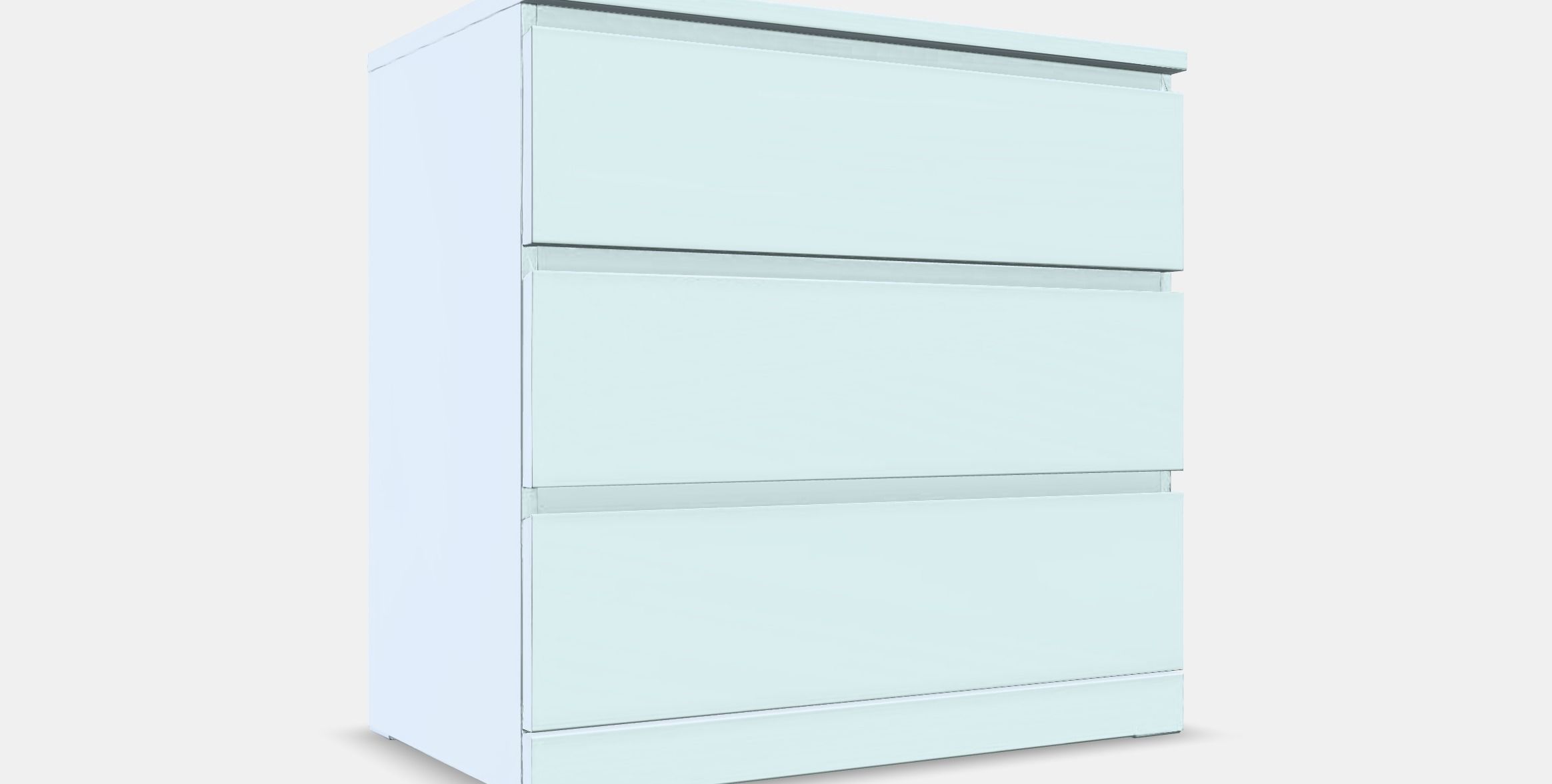 MALM Chest of 3 drawers Low-poly 3D model_8