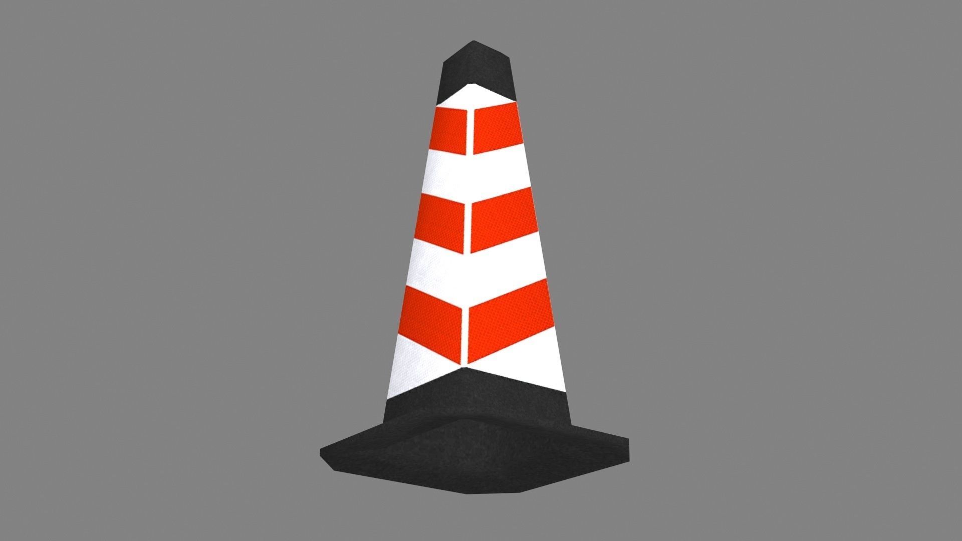 Traffic cone Low-poly 3D model_2