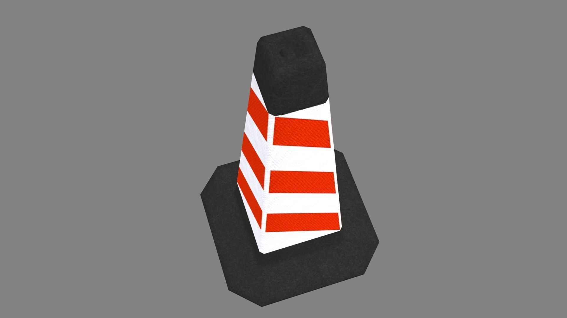 Traffic cone Low-poly 3D model_1