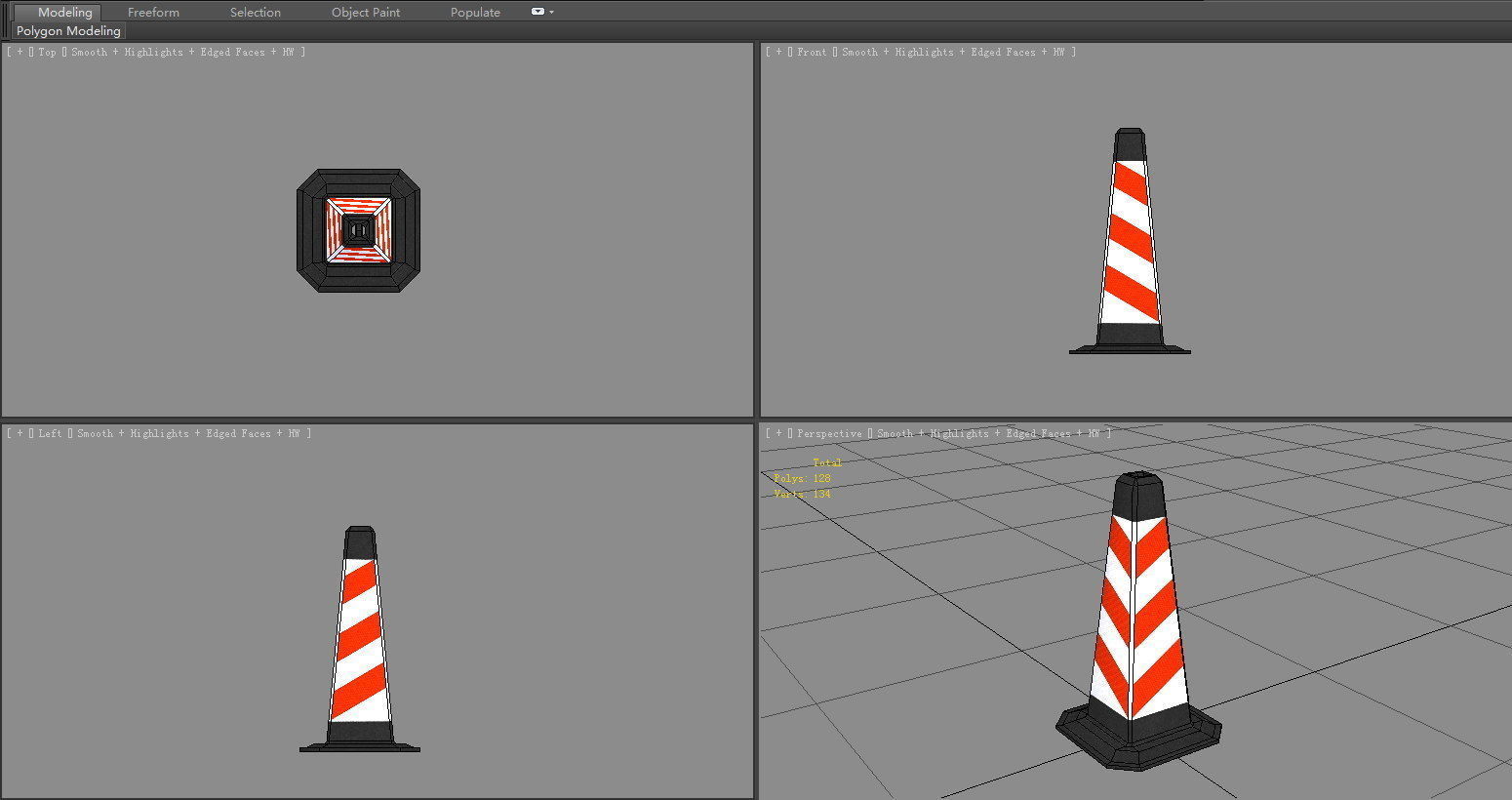 Traffic cone Low-poly 3D model_4
