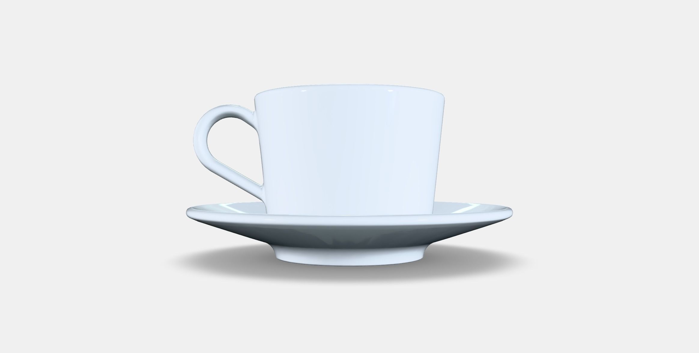 IKEA 365 Cup with saucer Low-poly 3D model_14