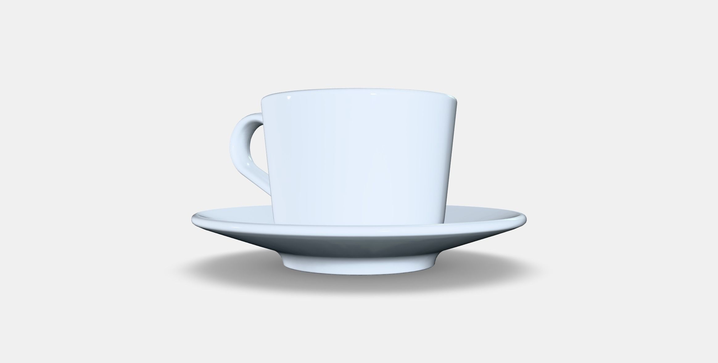 IKEA 365 Cup with saucer Low-poly 3D model_4