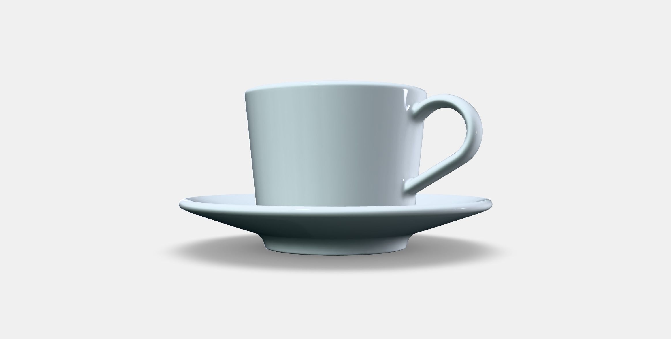 IKEA 365 Cup with saucer Low-poly 3D model_11