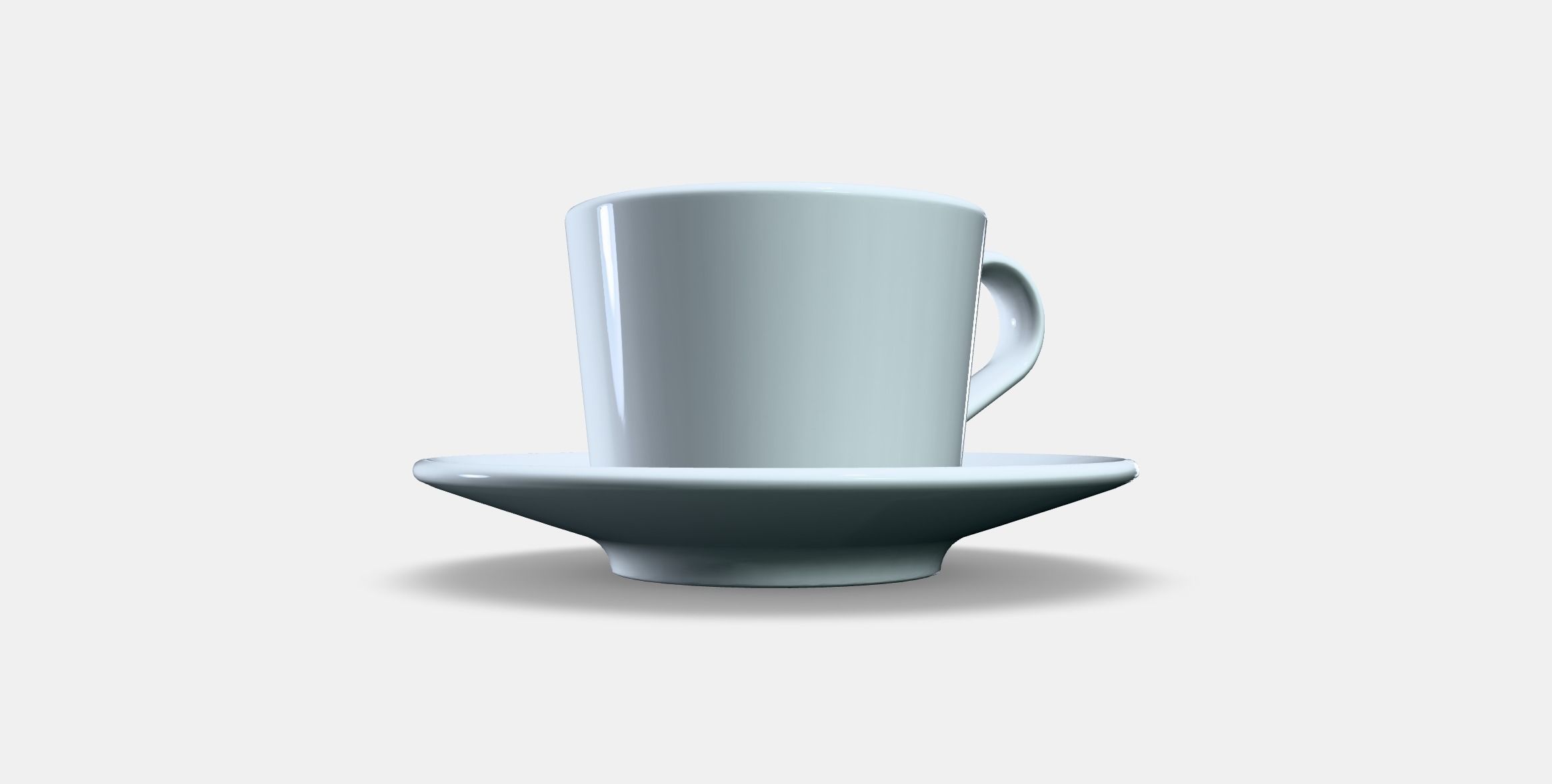 IKEA 365 Cup with saucer Low-poly 3D model_2