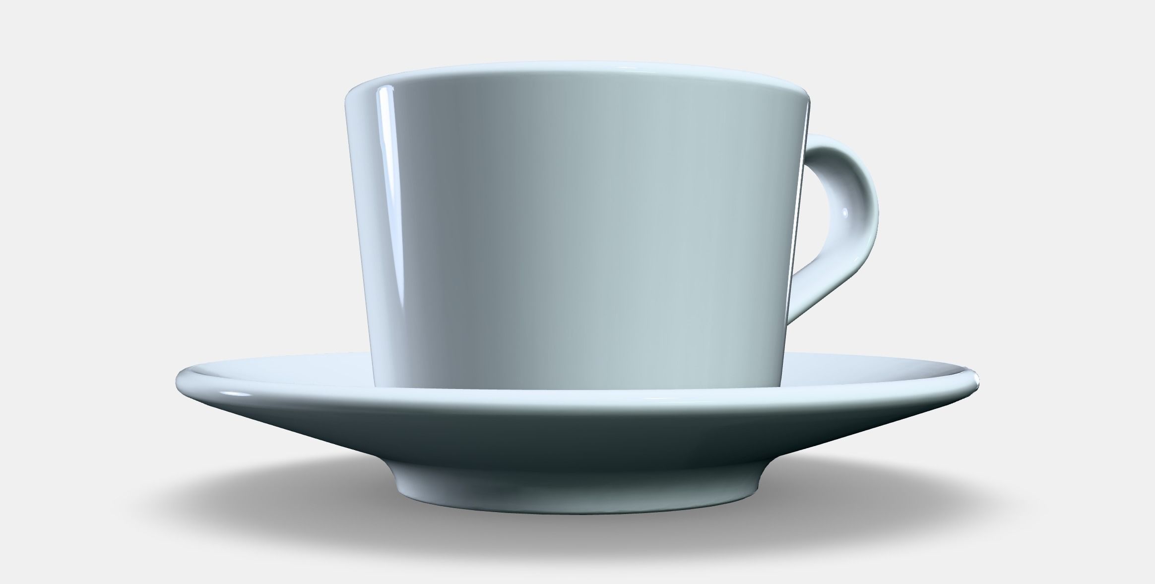 IKEA 365 Cup with saucer Low-poly 3D model_8