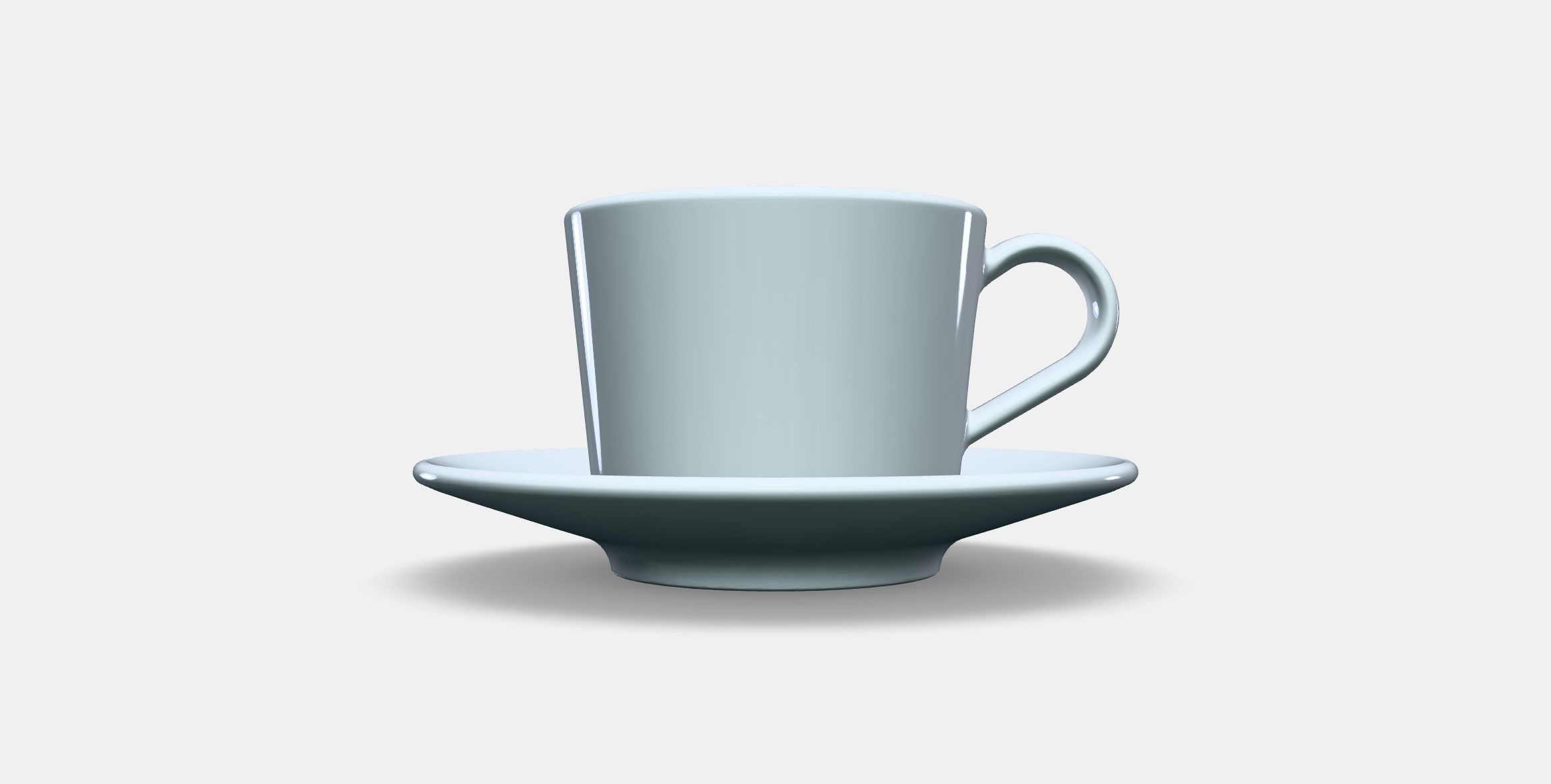 IKEA 365 Cup with saucer Low-poly 3D model_9