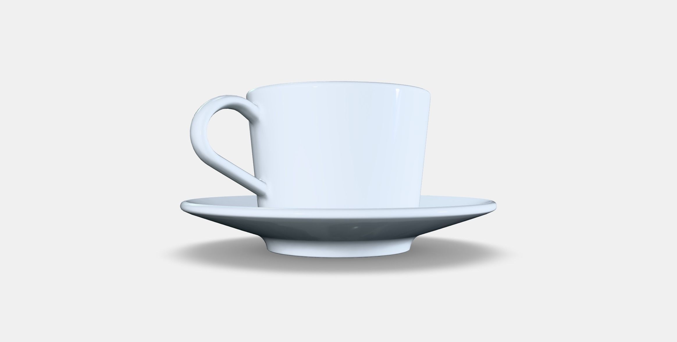 IKEA 365 Cup with saucer Low-poly 3D model_16
