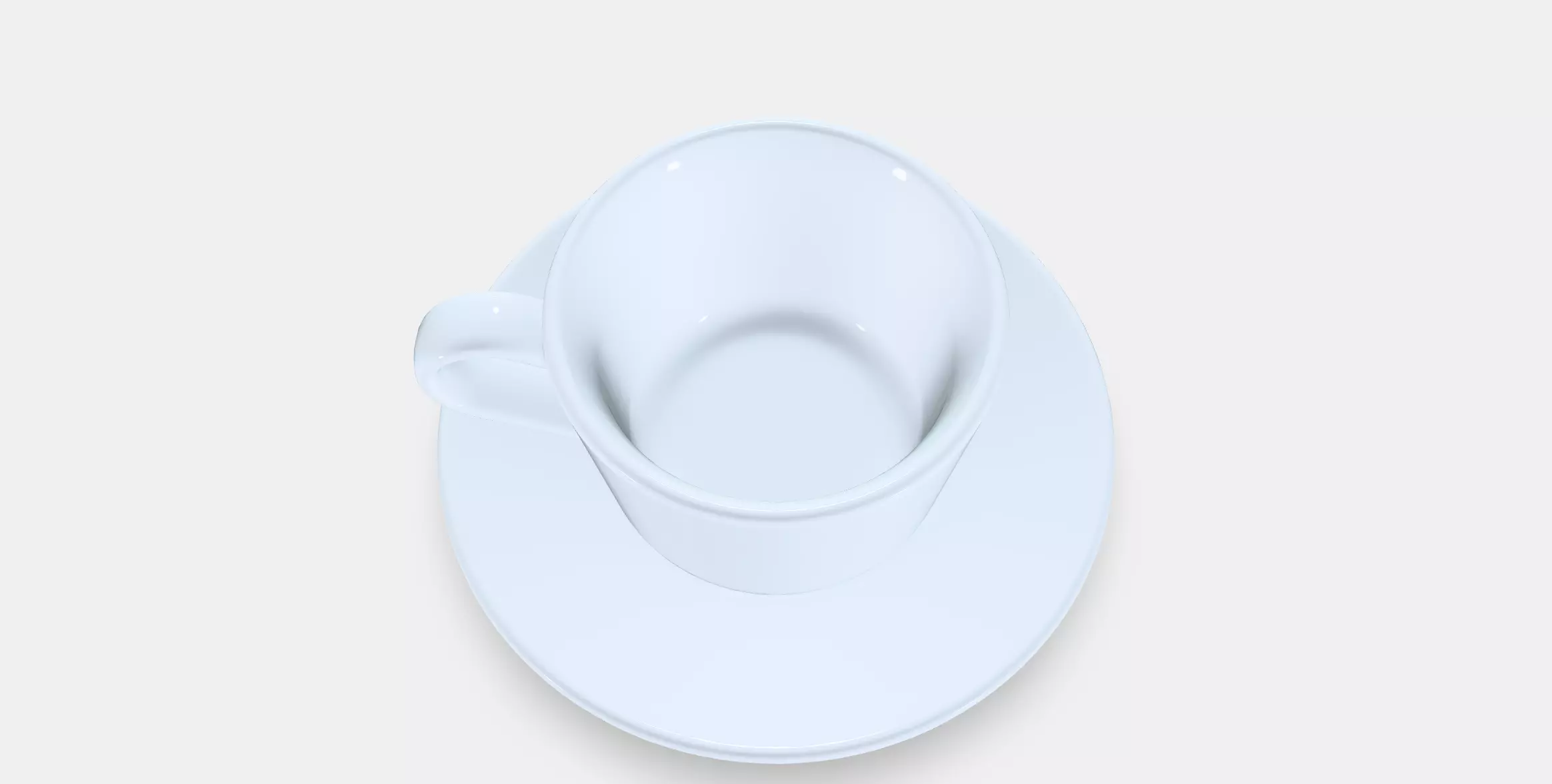 IKEA 365 Cup with saucer Low-poly 3D model_0