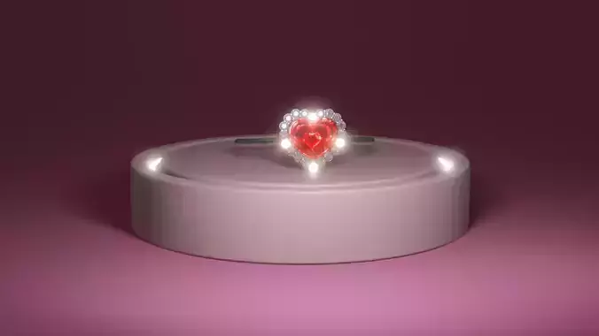 Heart-shaped diamond ring