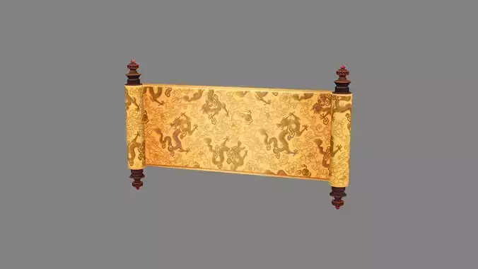 A scroll with dragon patterns printed on it - imperial edict