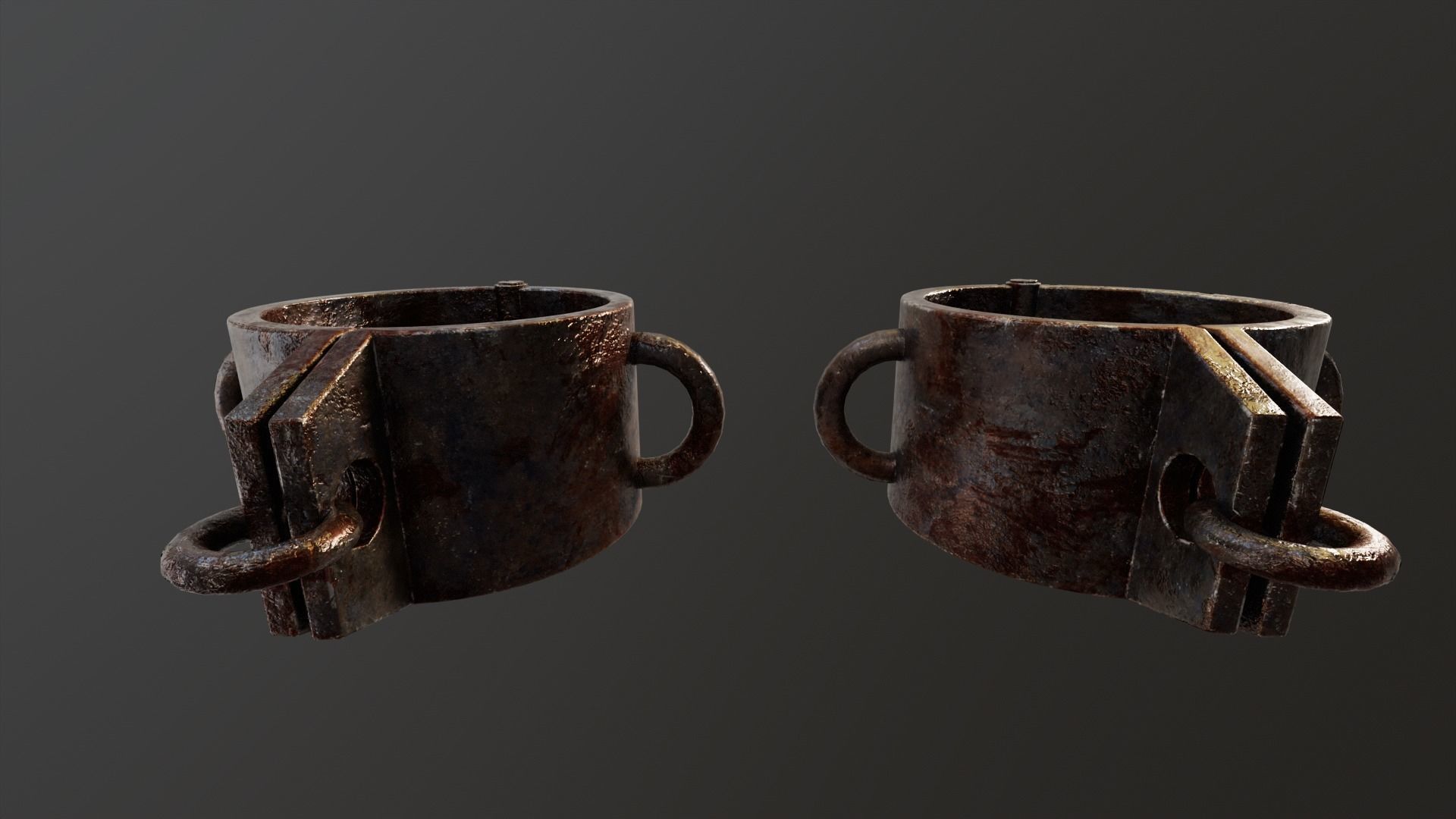 Medieval Spiked Cuffs Low-poly 3D model_8