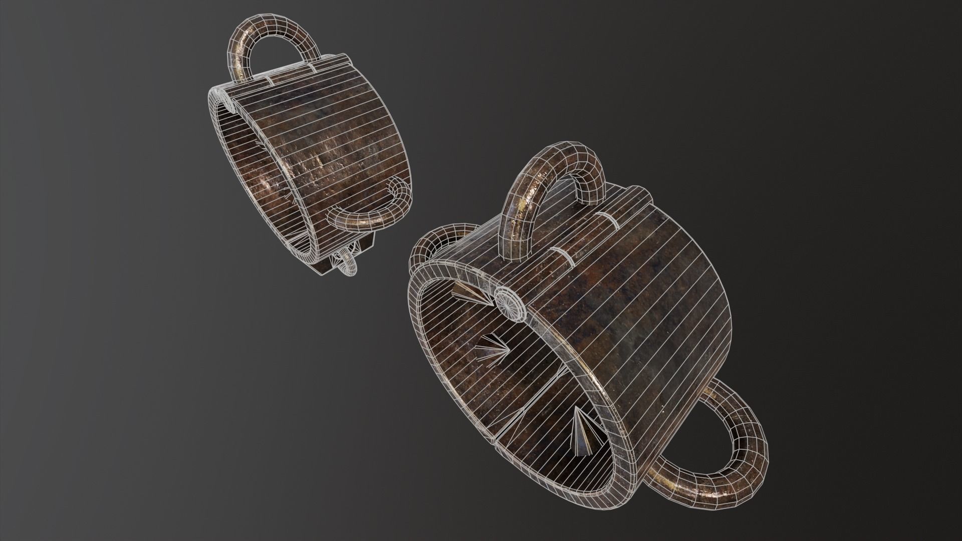 Medieval Spiked Cuffs Low-poly 3D model_13